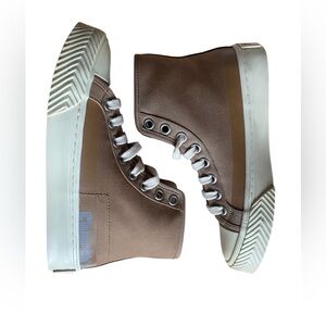 Converse High-Top Sneakers in Brown and White
